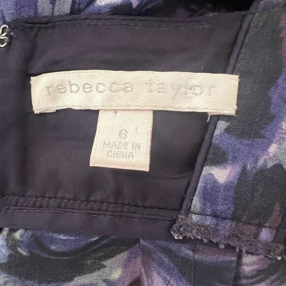 Rebecca Taylor 100% Silk Bustier Y2K Tank Size 6 Purple Abstract Print - Picture 9 of 10